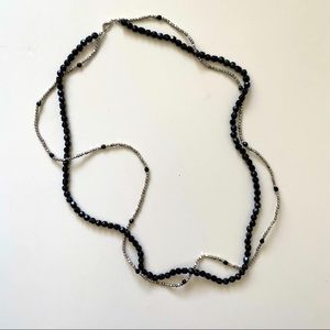 3/$30💚Black and silver beads double layer necklace
